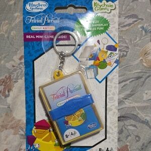 Hasbro Blue and Yellow Trivial Pursuit Keychain Game